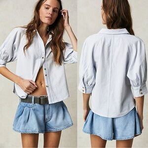 Free People White Button Down Shirt